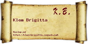 Klem Brigitta névjegykártya